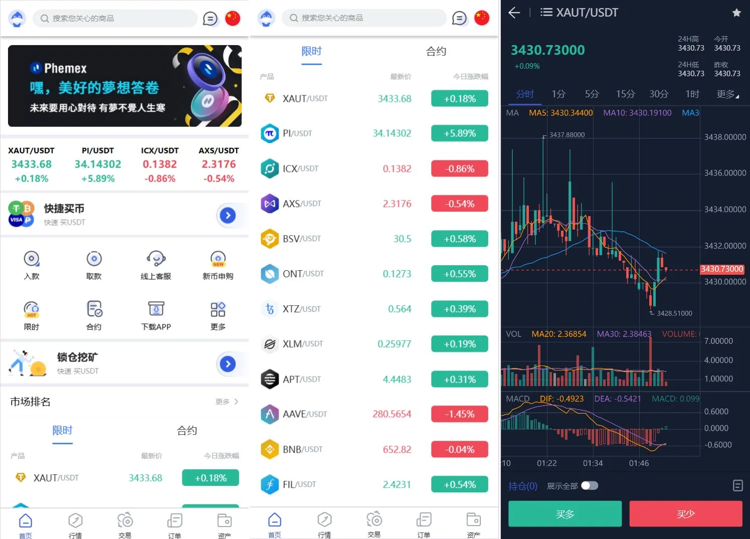 图片[7]-Phemex多语言交易所源码/期权交易+合约交易+新币申购+锁仓挖矿+平台币发行+K线行情控制/前端uniapp编译后+后端PHP-心动之光